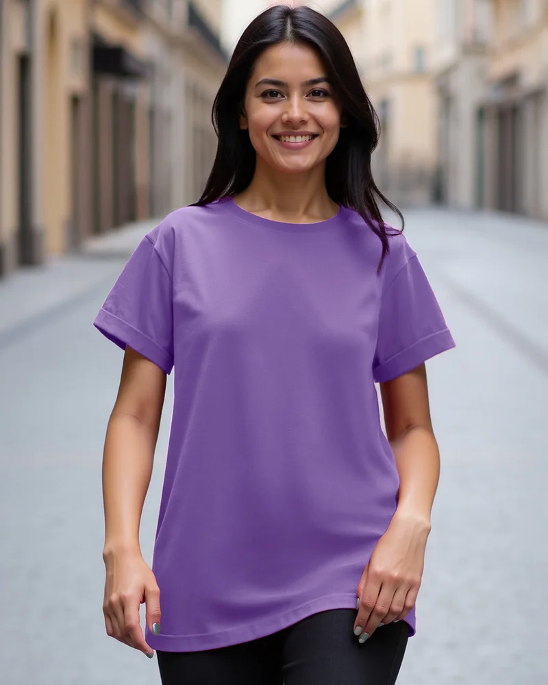 بيواكوف Women's Paisley Purple Boyfriend T-shirt